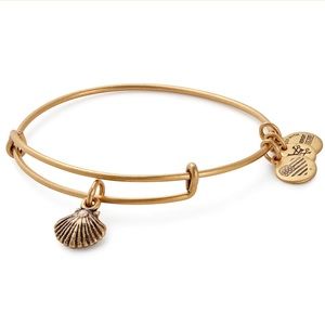 Alex and Ani Shell Charm Bangle Bracelet, Gold